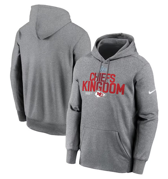Men's Kansas City Chiefs Gray Super Bowl LVII Champions Local Pack Therma Performance Pullover Hoodie Men's Kansas City Chiefs Gray Super Bowl LVII Champions Local Pack Therma Performance Pullover Hoodie